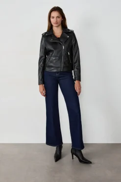 Discount ETAM Chaqueta efecto cuero NEGRO