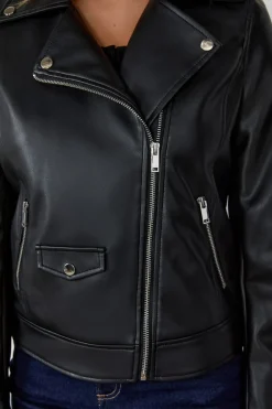 Discount ETAM Chaqueta efecto cuero NEGRO