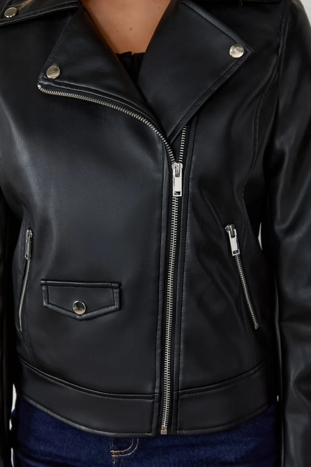 Discount ETAM Chaqueta efecto cuero NEGRO