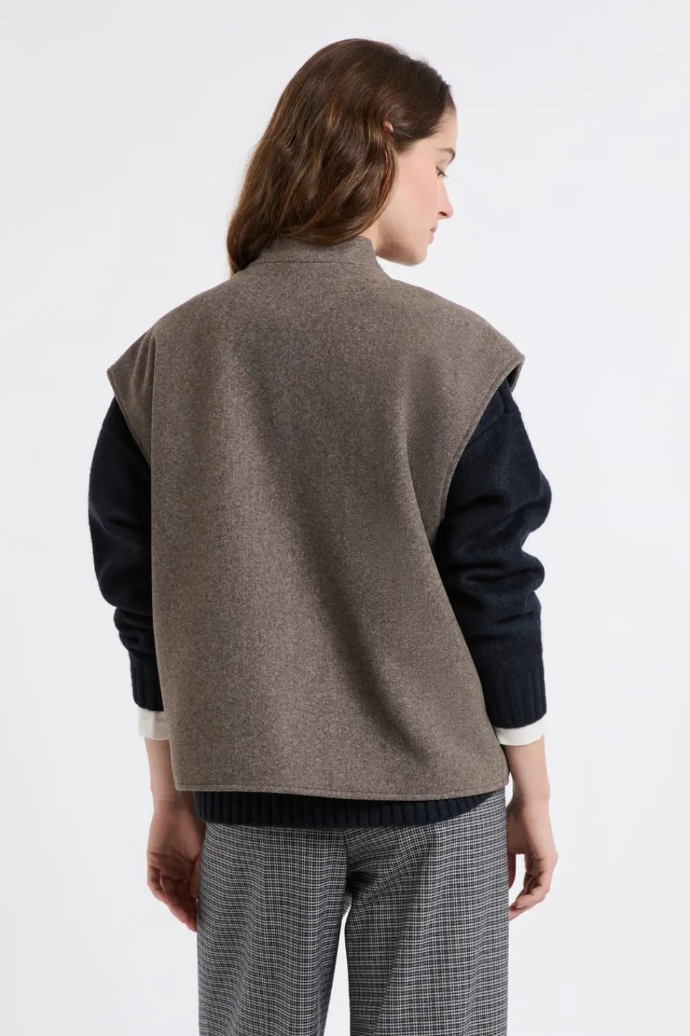 New ETAM Chaqueta sin mangas con lana Topo