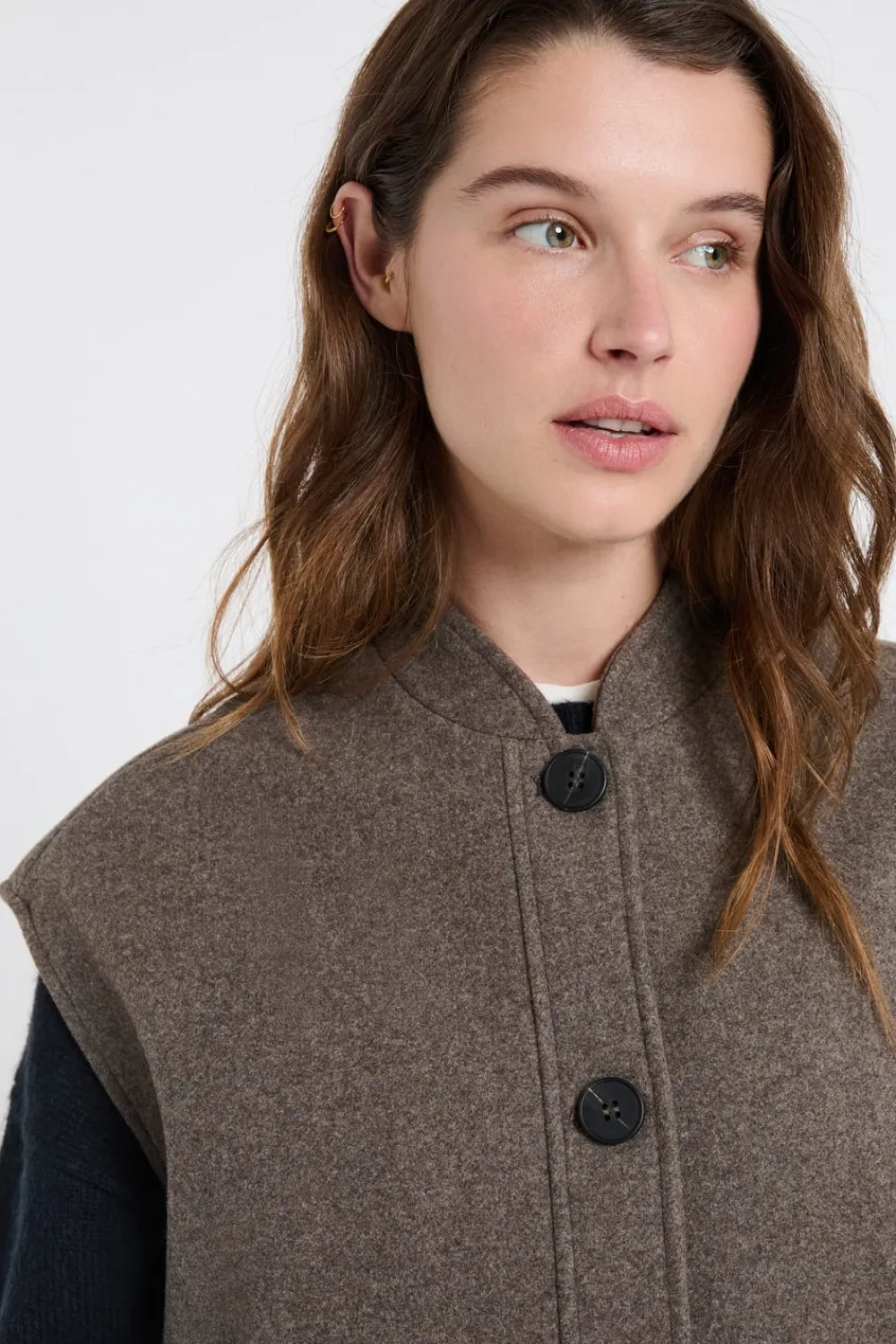 New ETAM Chaqueta sin mangas con lana Topo