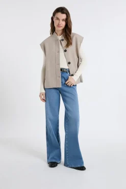 Discount ETAM Chaqueta sin mangas con lana BEIGE