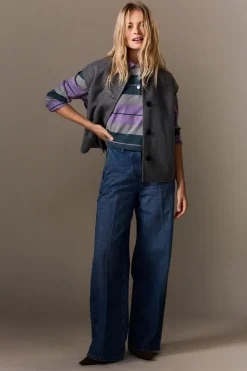 New ETAM Chaqueta sin mangas con lana GRIS