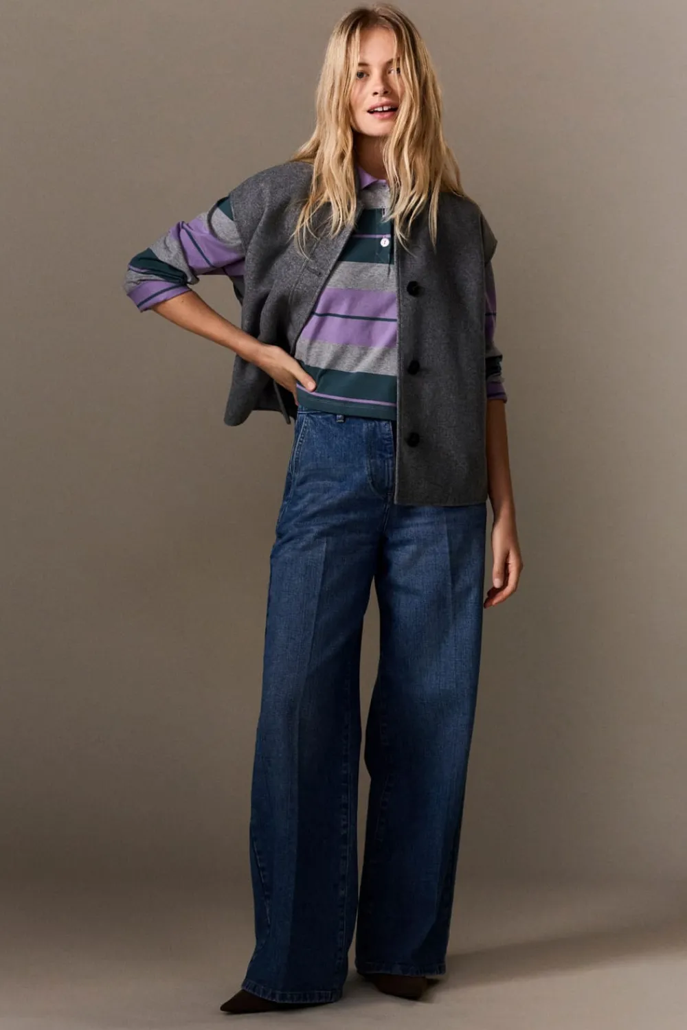 New ETAM Chaqueta sin mangas con lana GRIS
