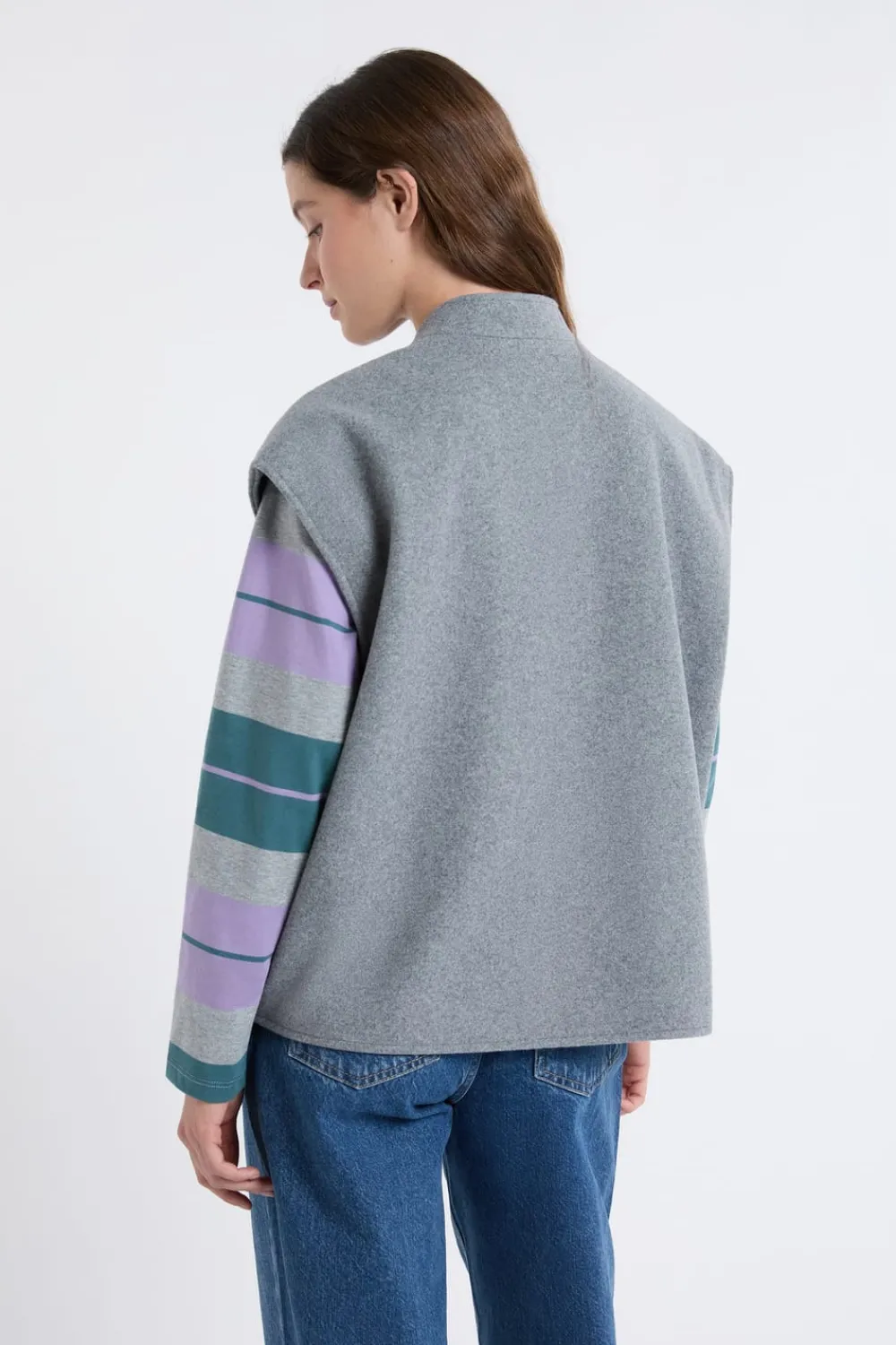 New ETAM Chaqueta sin mangas con lana GRIS