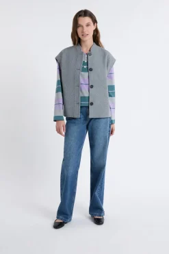 New ETAM Chaqueta sin mangas con lana GRIS