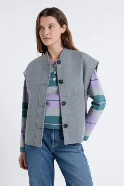 New ETAM Chaqueta sin mangas con lana GRIS