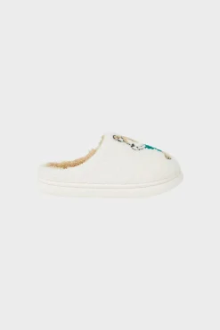 Hot ETAM Chaussons à motif bouledogue en fausse fourrure MARRON