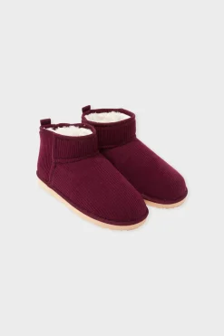 Clearance ETAM Chaussons bottines effet velours BORDEAUX GRENAT