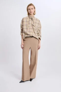 ETAM Chemise avec détail à nouer avec coton BEIGE