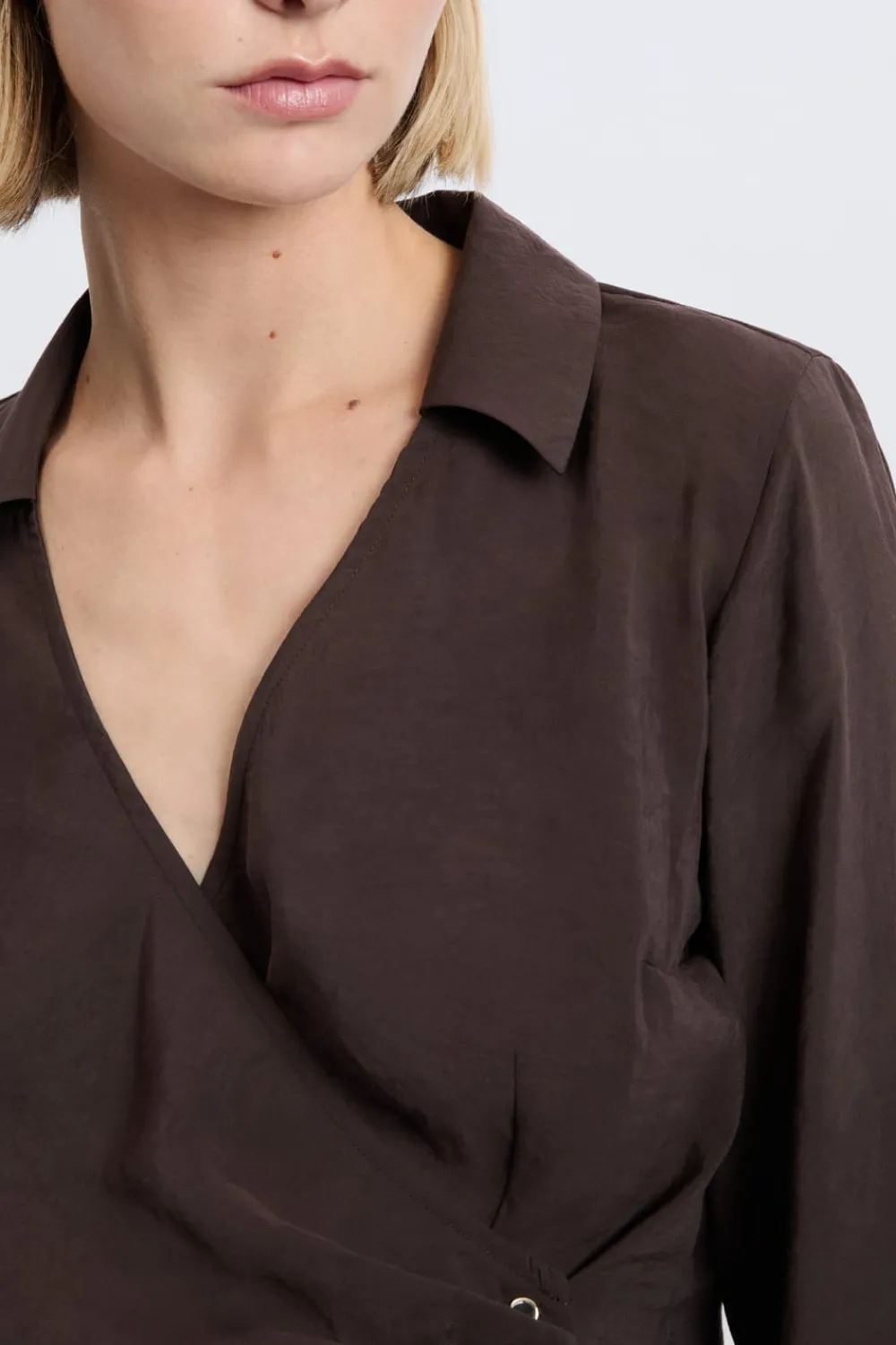 Online ETAM Chemise cache-cœur MARRON
