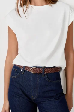 Discount ETAM Cinturón de cuero CHOCOLATE