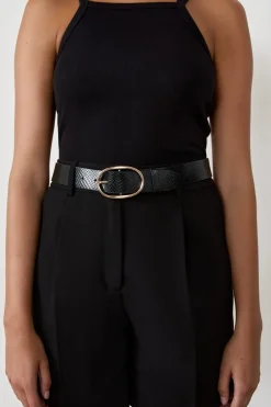 Clearance ETAM Cinturón de piel NEGRO