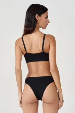 Discount ETAM Cómodo tanga de algodón NEGRO