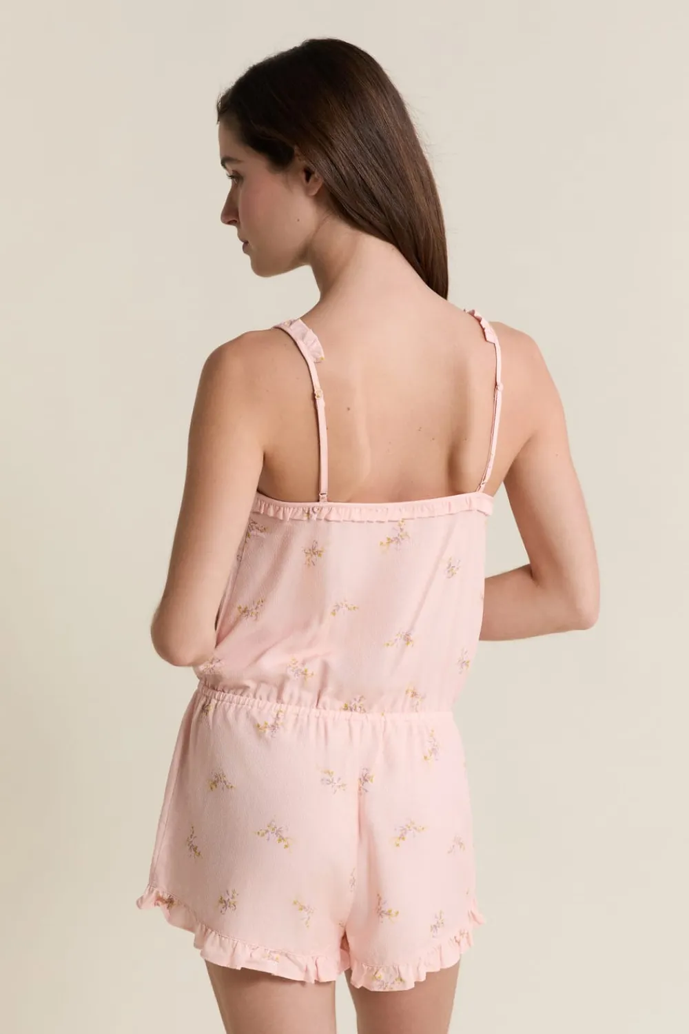 Hot ETAM Combishort à bretelles avec motifs IMP FOND ROSE