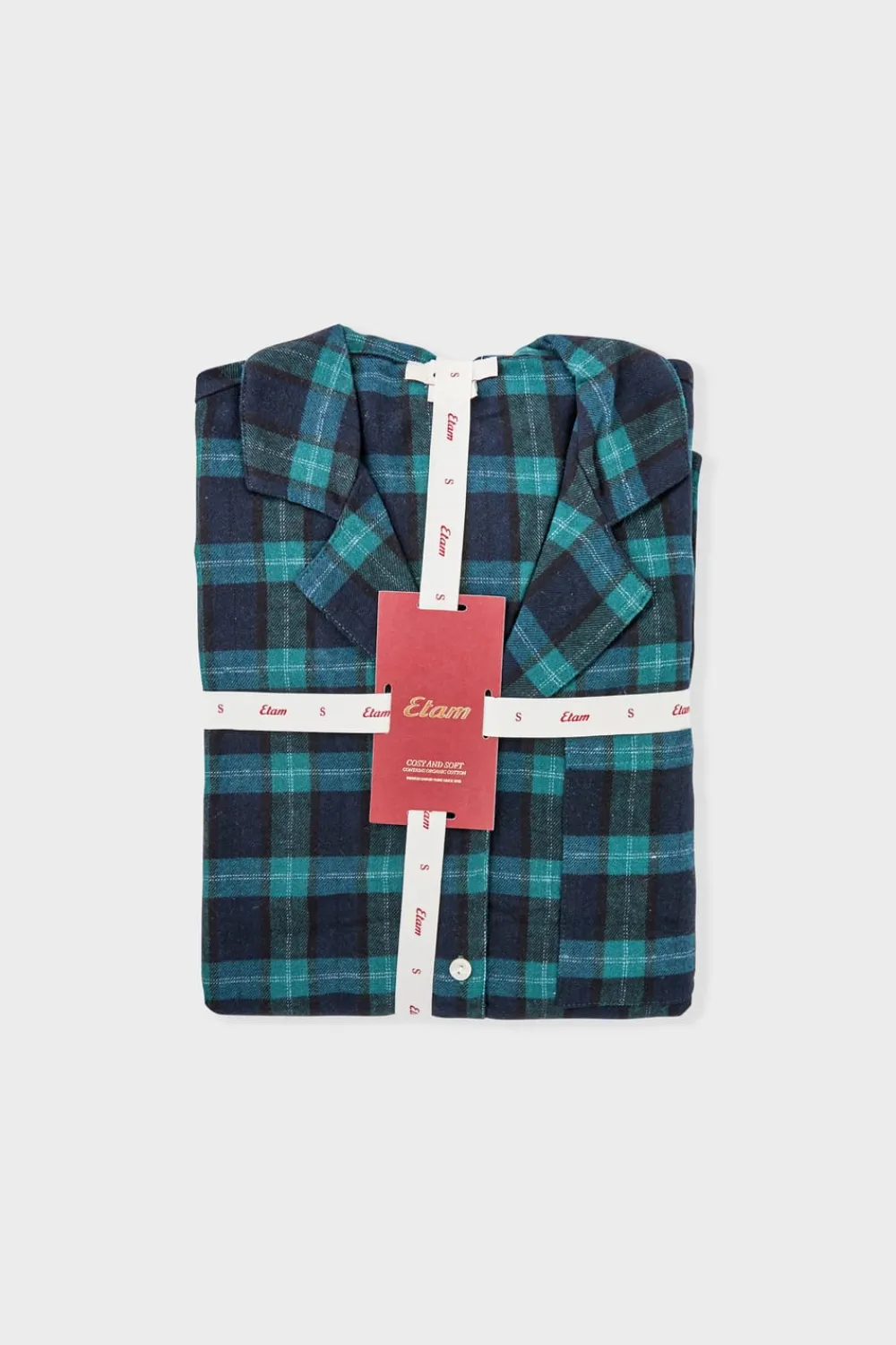 Online ETAM Conjunto de pijama de 2 piezas a cuadros de algodón MARINO