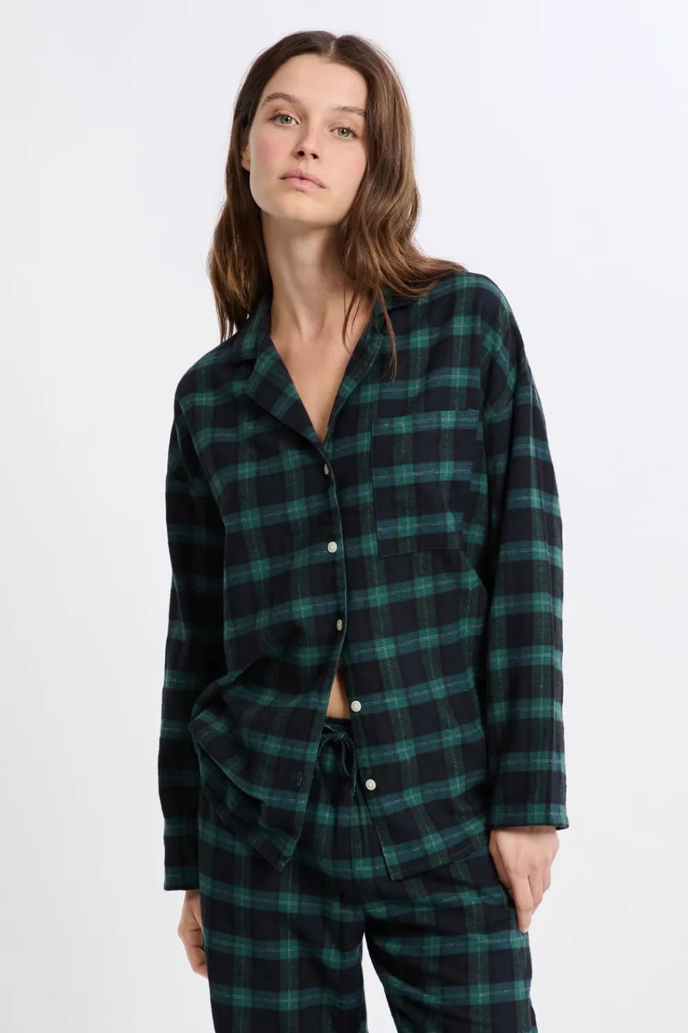 Online ETAM Conjunto de pijama de 2 piezas a cuadros de algodón MARINO