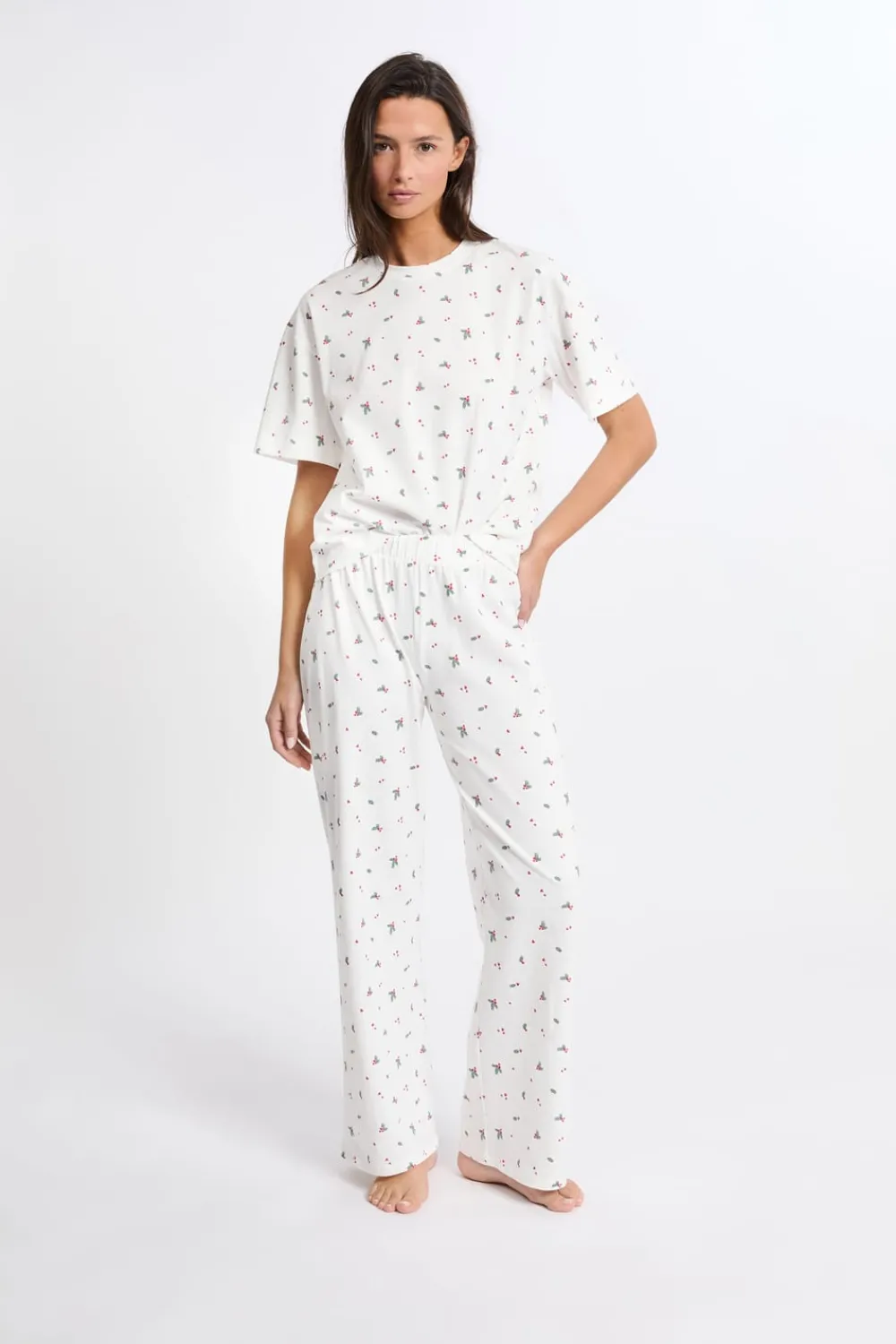 Discount ETAM Conjunto de pijama de 2 piezas con estampado de algodón CRUDO