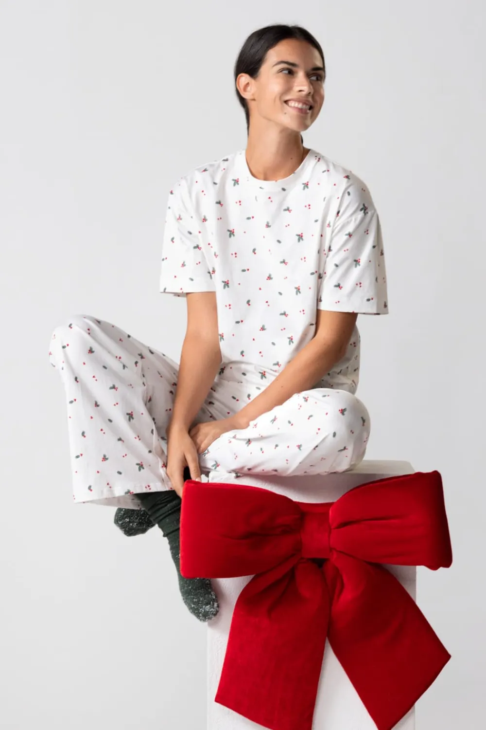 Discount ETAM Conjunto de pijama de 2 piezas con estampado de algodón CRUDO