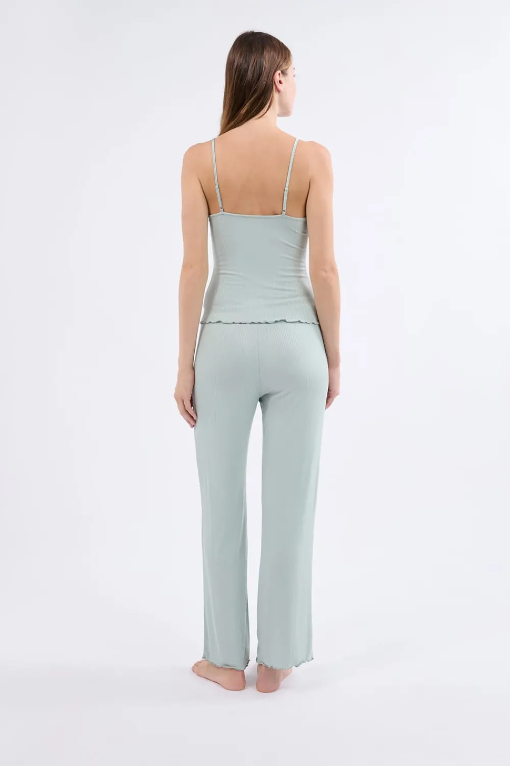 Outlet ETAM Conjunto de pijama de 2 piezas de punto fino AZUL CLARO