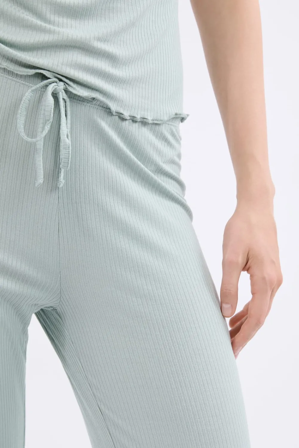 Outlet ETAM Conjunto de pijama de 2 piezas de punto fino AZUL CLARO