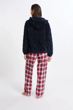 Clearance ETAM Conjunto de pijama de 3 piezas con estampado y algodón MARINO