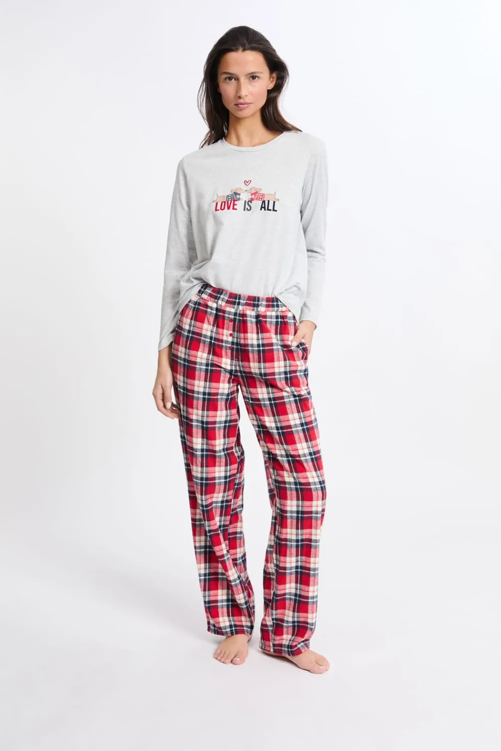 Clearance ETAM Conjunto de pijama de 3 piezas con estampado y algodón MARINO