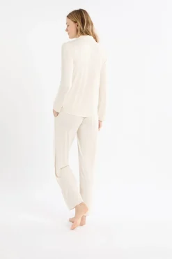 Sale ETAM Conjunto de pijama de 2 piezas de manga larga BEIGE