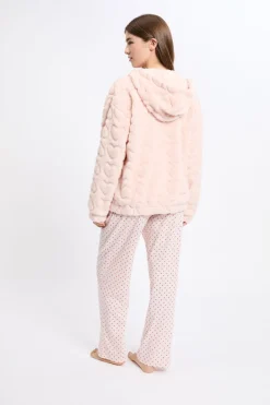 Best ETAM Conjunto de pijama de 3 piezas con estampado de algodón ROSA