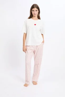 Best ETAM Conjunto de pijama de 3 piezas con estampado de algodón ROSA