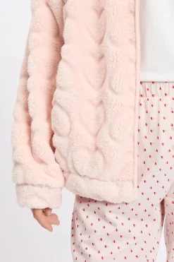Best ETAM Conjunto de pijama de 3 piezas con estampado de algodón ROSA