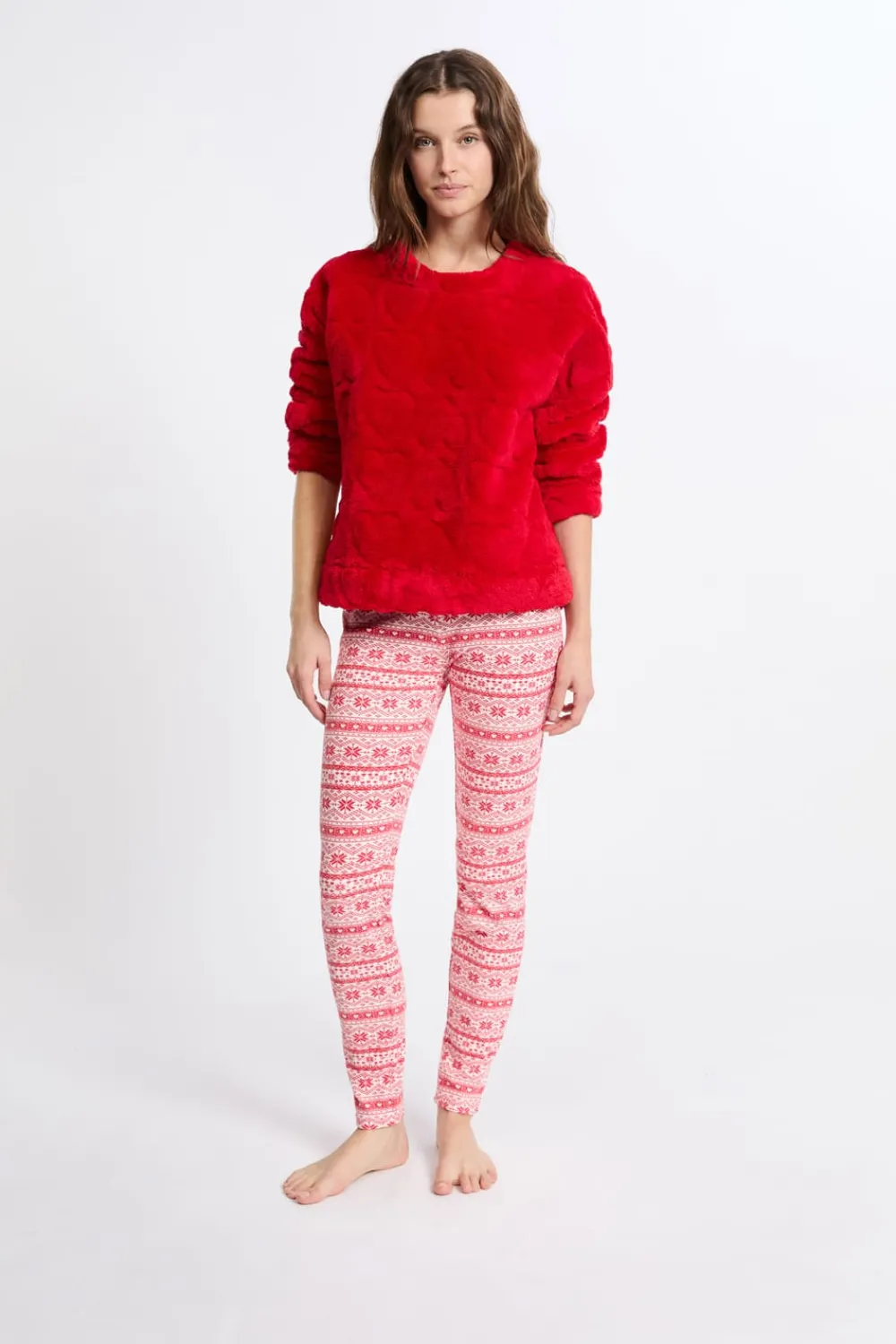 Online ETAM Conjunto de pijama de 2 piezas con estampado ROJO