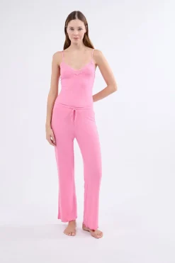Online ETAM Conjunto de pijama de 2 piezas de punto fino ROSA