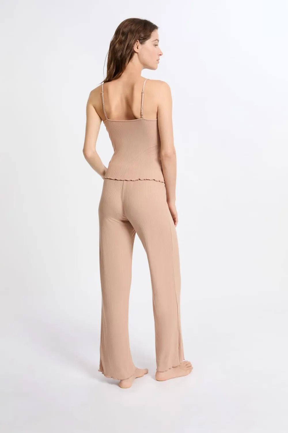 Best ETAM Conjunto de pijama de 2 piezas de punto fino TOPO