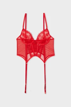 Discount ETAM Corpiño con bordado de corazones ROJO