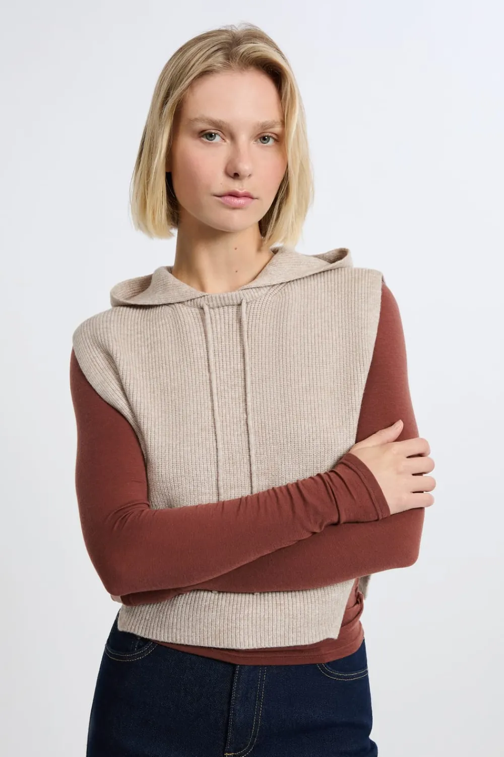 ETAM Cuello con capucha BEIGE