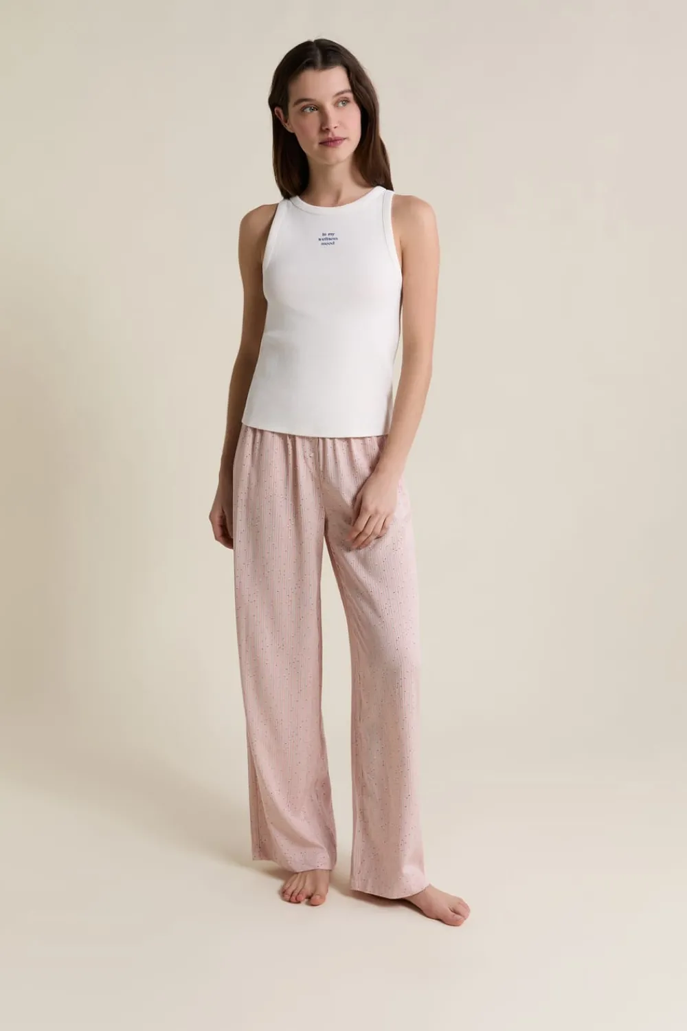 Discount ETAM Débardeur de pyjama en coton ECRU