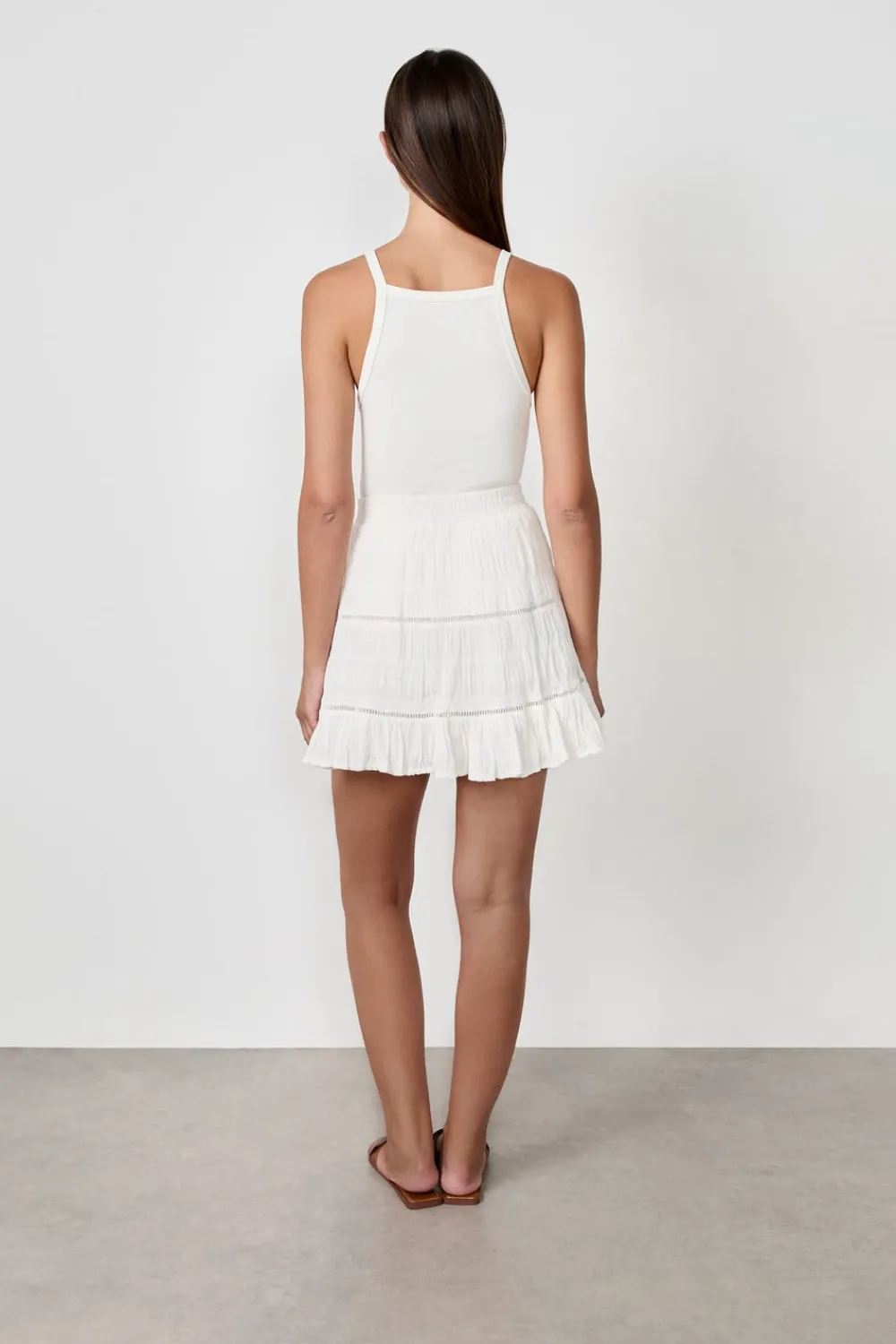 ETAM Falda bordada BLANCO