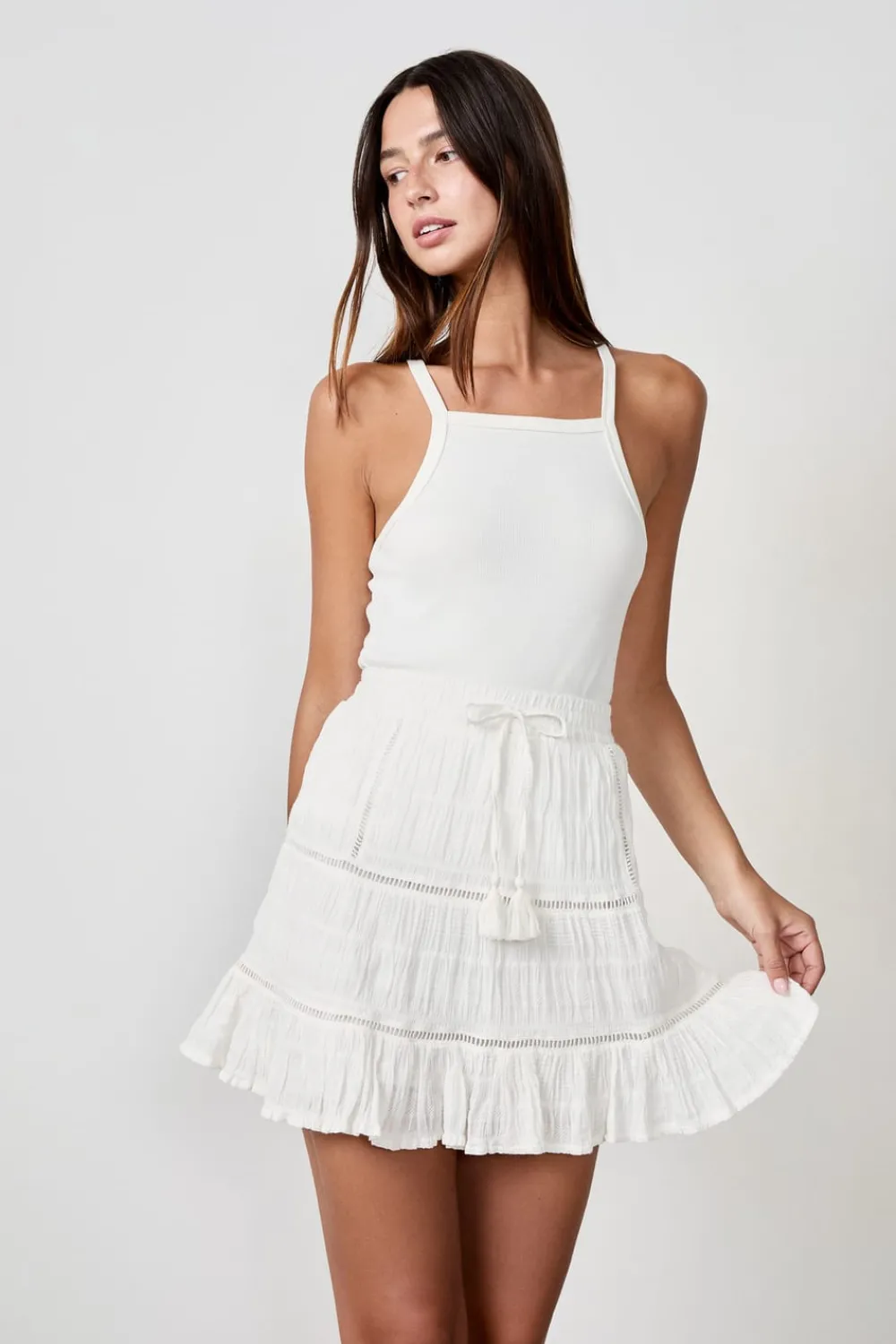 ETAM Falda bordada BLANCO
