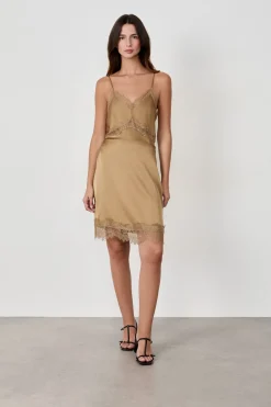 New ETAM Falda con encaje KAKI