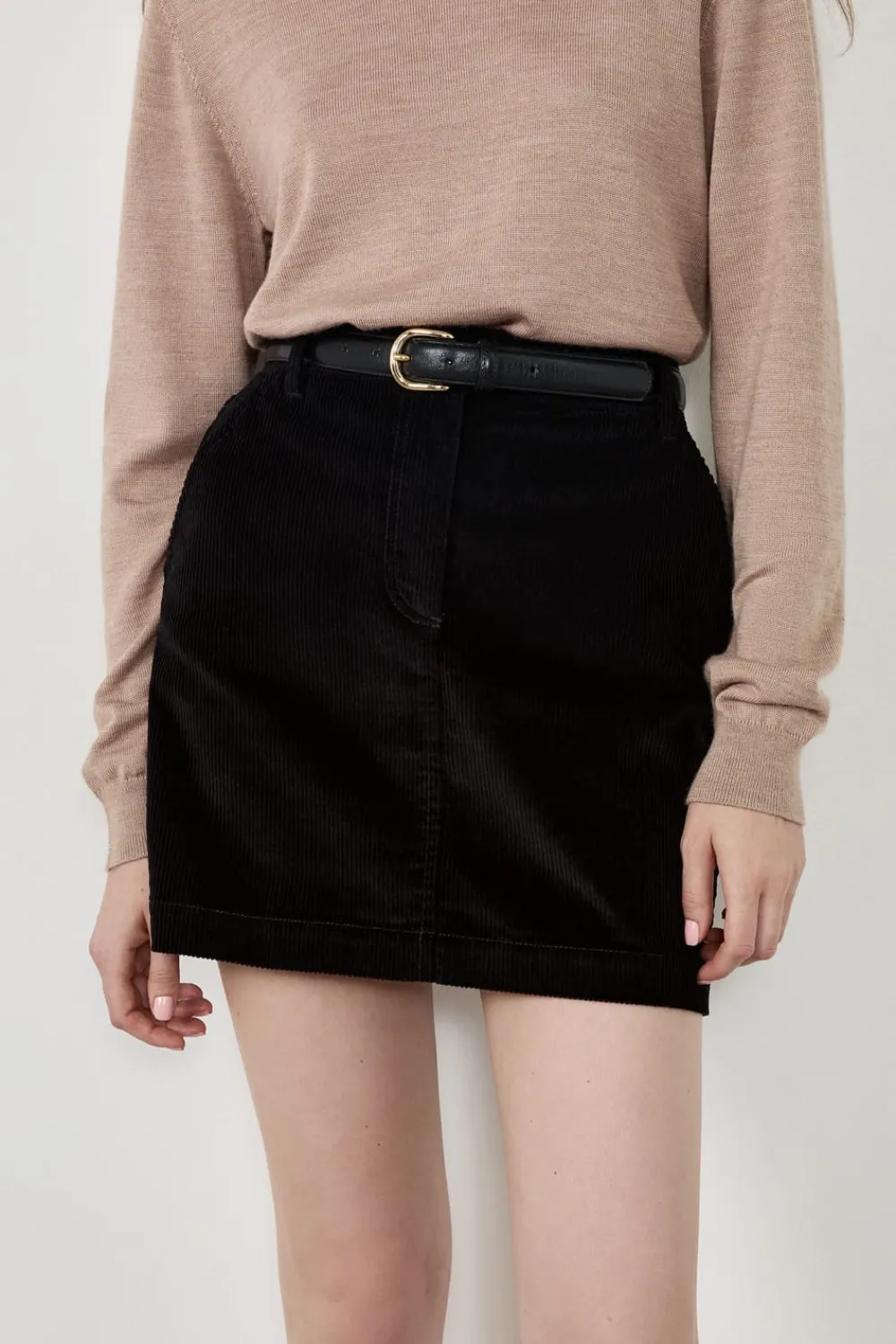 Outlet ETAM Falda corta de terciopelo NEGRO