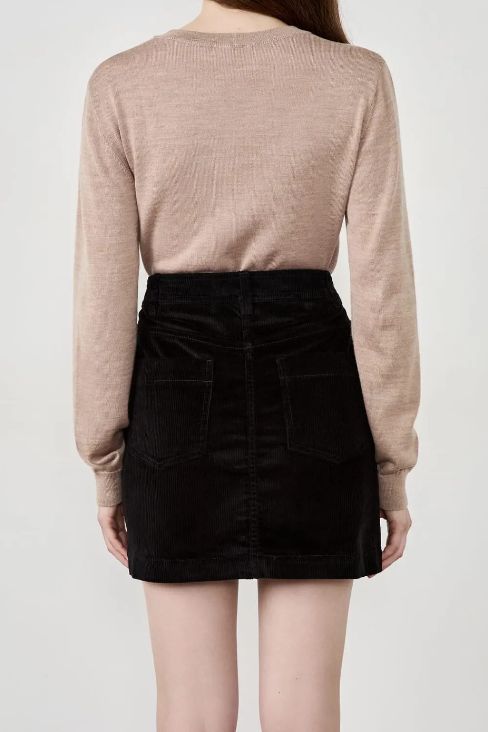 Outlet ETAM Falda corta de terciopelo NEGRO