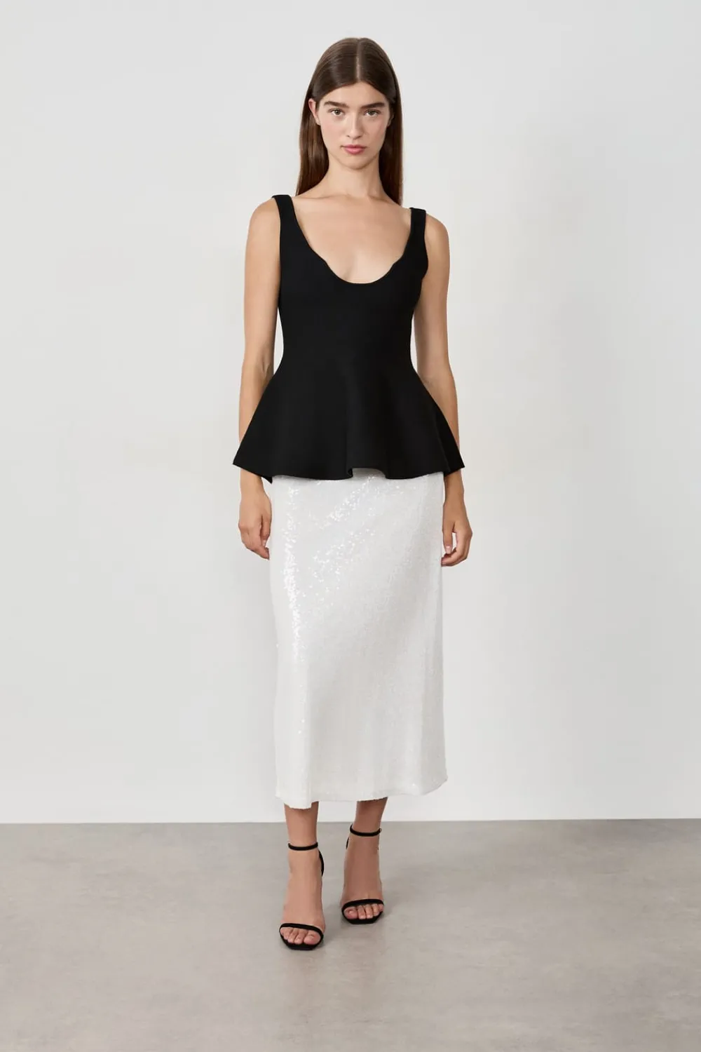Sale ETAM Falda de lentejuelas BLANCO