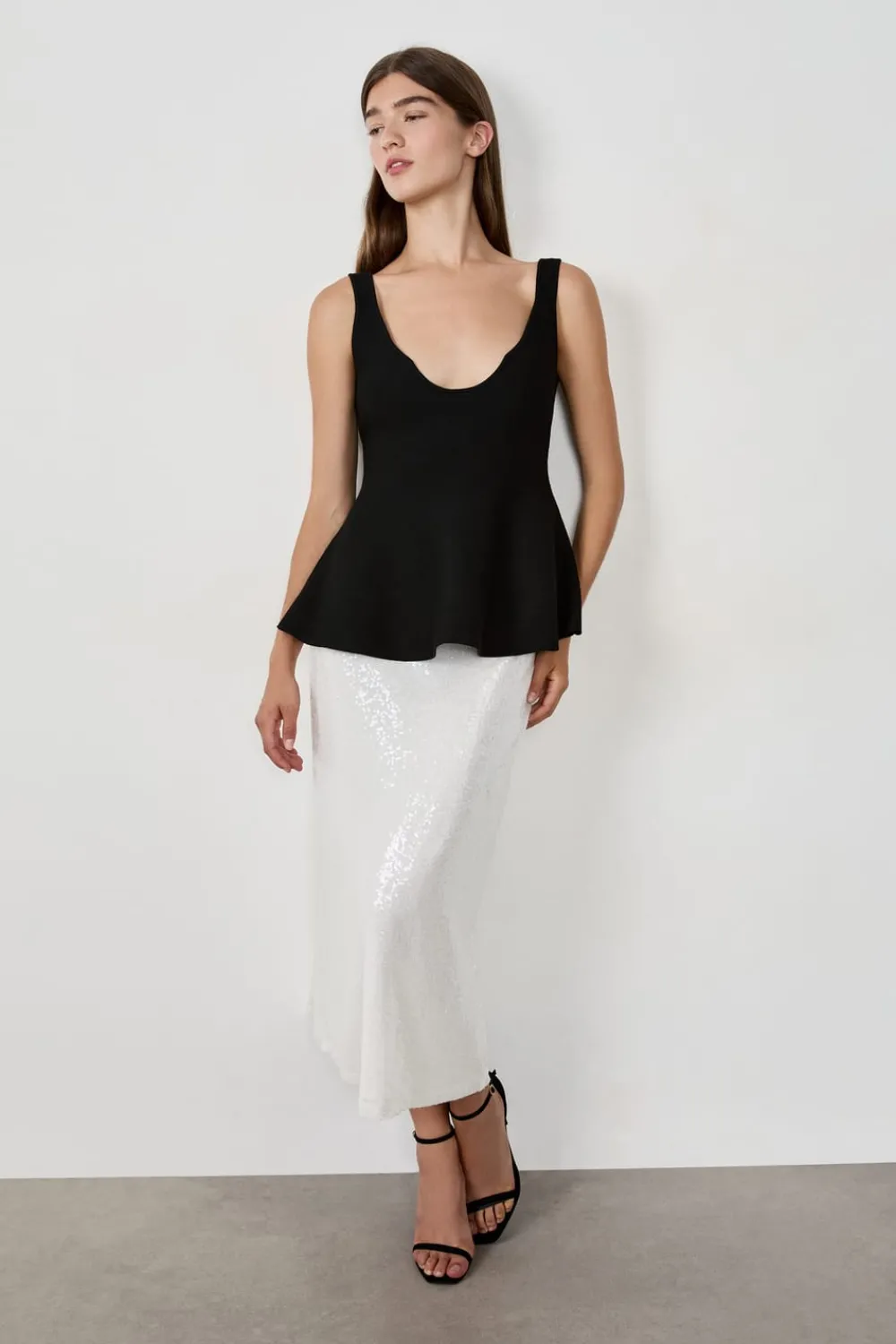 Sale ETAM Falda de lentejuelas BLANCO