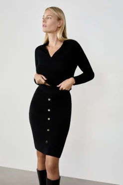 Outlet ETAM Falda larga abotonada NEGRO