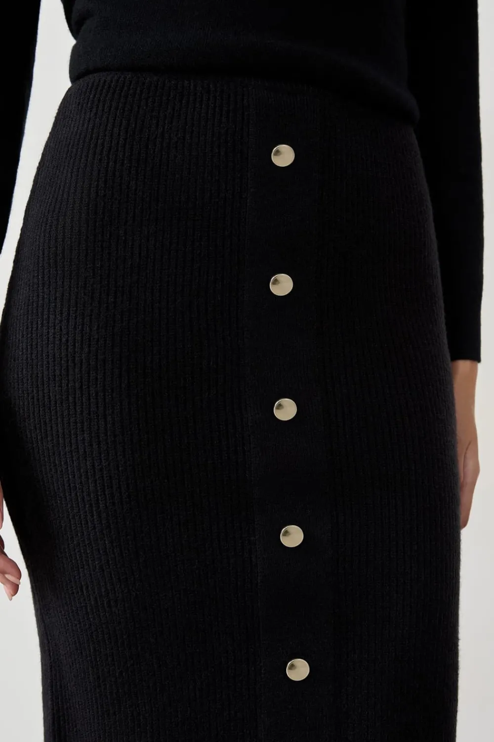 Outlet ETAM Falda larga abotonada NEGRO