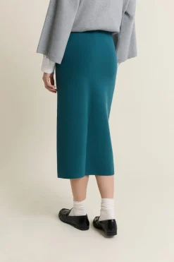 ETAM Falda larga de punto VERDE PATO