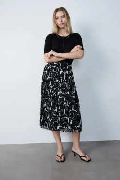 Online ETAM Falda larga plisada estampada ESTAMPADO