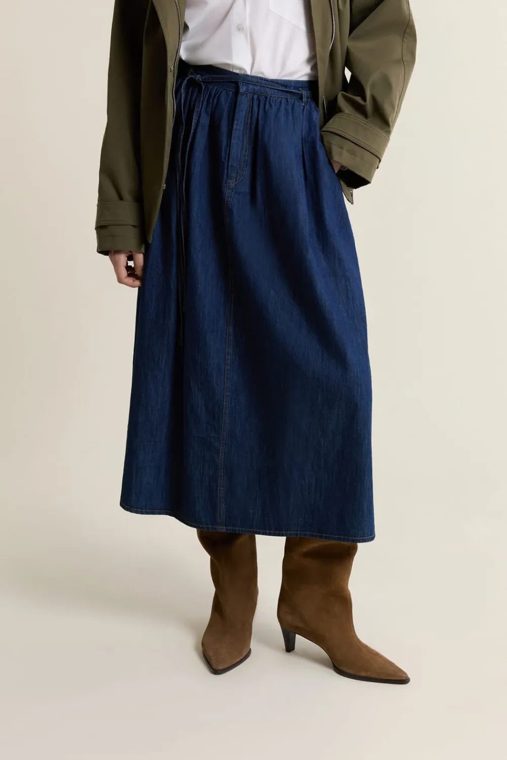 Discount ETAM Falda larga vaquera azul denim
