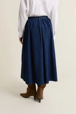 Discount ETAM Falda larga vaquera azul denim